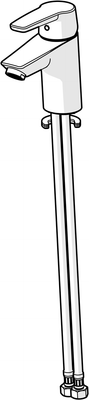 Hansa HA EHM WT-Batt. HANSAPOLO ECO 5142 Ausld. 103 mm chr 4,2 L / min, DN 15, Farbe chrom Bild 6