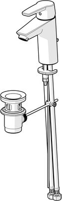 Hansa HA EHM WT-Batt. HANSAPOLO ECO 5150 Zugst.Ablgarn. Ausld. 110 mm 4,2 L / min, Farbe chrom Bild 6