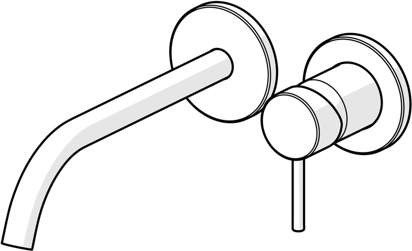 Hansa Einhebel UP-WT-Wandbatterie Hansapublic verchromt, Ausladung 225 mm, kürzbar auf 160 mm, Farbe chrom Bild 1