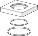 Hansa Hansacompact Rosette, 75 x 75 mm, Farbe silberfarben Bild 1