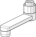 Hansa Auslauf schwenkbar, Ausladung 100 mm, für Waschtischarmatur HANSAELECTRA, Material Messing Bild 1