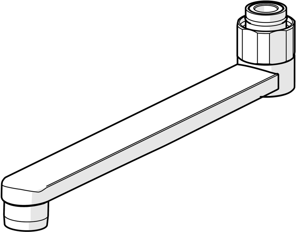 Hansa Auslauf schwenkbar, 3/4", Ausladung 200 mm, Messing gezogen, chrom, Material Messing Bild 1