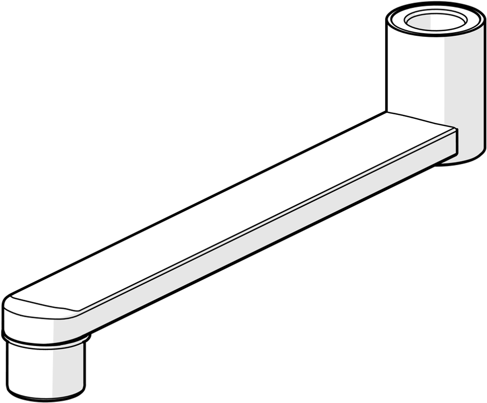 Hansa Auslauf Ausladung 200 mm, Farbe silberfarben Bild 1