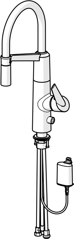 Hansa HA EHM Küchenarm. mit Spülm.ventil HANSAFIT 6529 2-strahlig 6 V Ausld. 200, Farbe chrom Bild 1