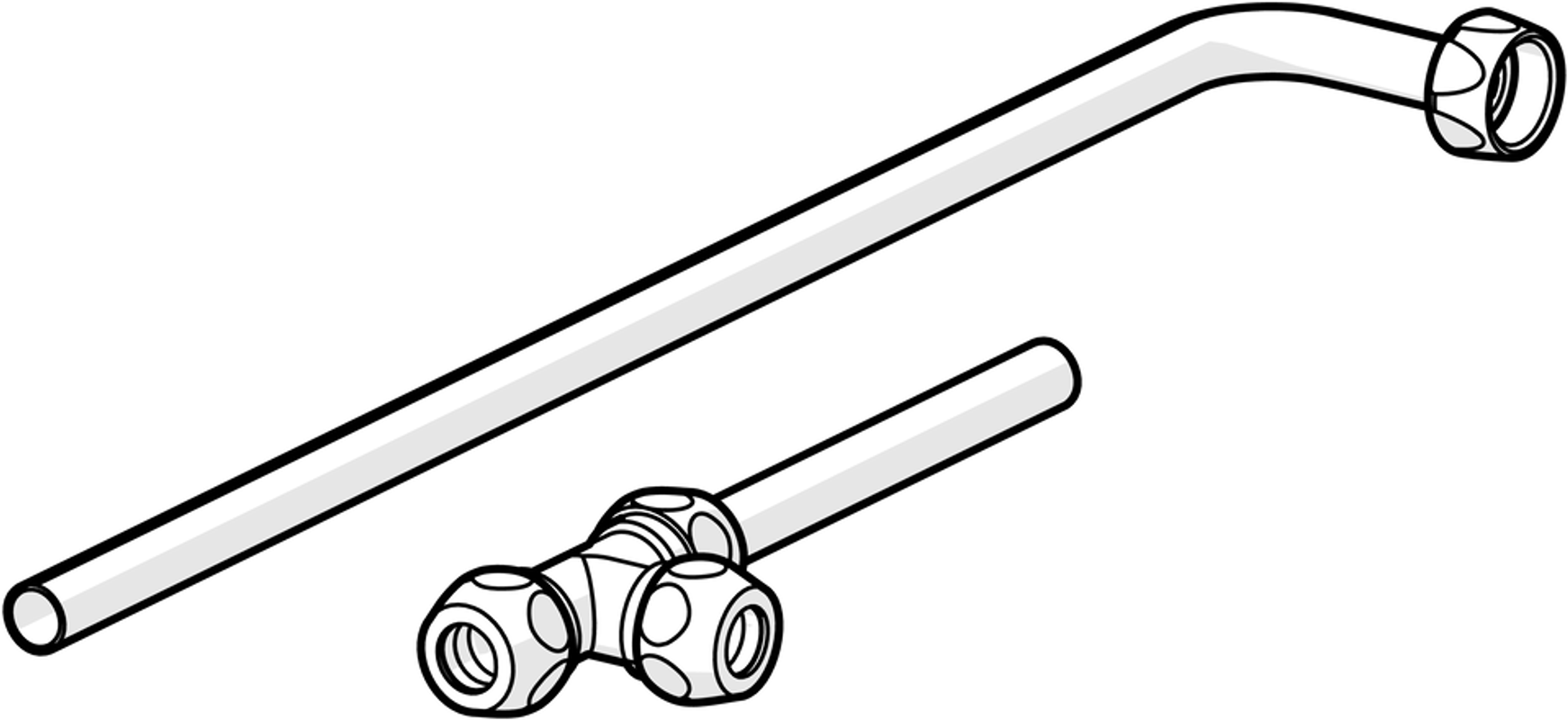 Hansa Minimat Rohr-Anschlussgarnitur zu HMINISTV, 3/8", Länge:, 300 mm, Farbe silberfarben Bild 1
