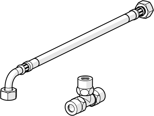 Hansa Minimat Schlauch-Anschlussgarnitur zu HMINISTV, 3/8"xG3 / 8", Farbe silberfarben Bild 6