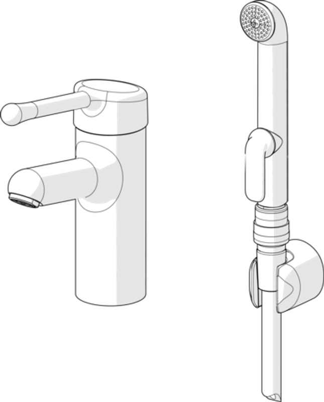 Hansa HA EHM WT-Batt. HANSAMEDIPRO 0166 CU-Rohr Bedienhebel lang 1-strahlig chr, DN 15 Bild 1