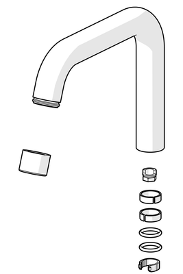 Hansa Auslauf hoch für HANSAVANTIS, chrom, Material Messing Bild 4