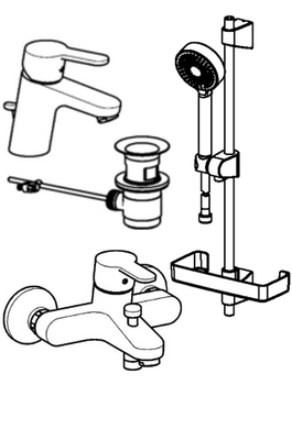 Hansa HA Badezimmer Armaturen Paket HANSAPRIMO 4900 chr, DN 15, Farbe chrom Bild 5