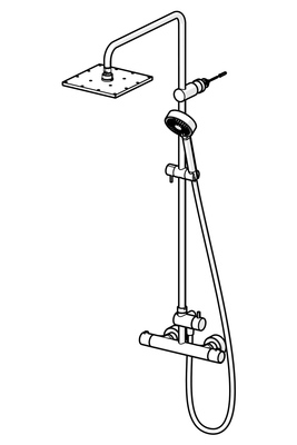 Hansa HA Regenbrause-Duscharm. HANSAUNITA 5814 Kopfbrause quadr. Ausld. 481 mm chr, DN 15 Bild 5