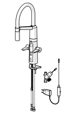 Hansa HA Küchenarm. mit Spülm.ventil HANSAFIT 6526 2-strahlig 230/5 V Ausld. 200 mm chr, Farbe chrom Bild 8