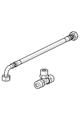 Hansa Minimat Schlauch-Anschlussgarnitur zu HMINISTV, 3/8"xG3 / 8", Farbe silberfarben Bild 7