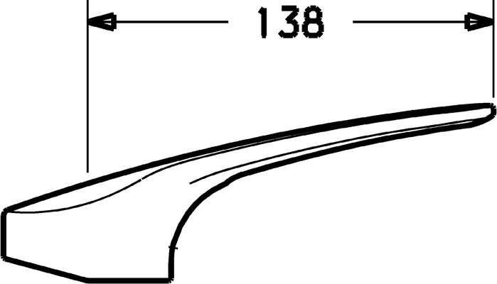 Hansa medica Hebel, lange Ausführung, 138 mm, W+K Kennzeichen, Farbe silberfarben Bild 4