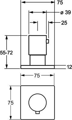 Hansa Farbset Hansadesigno NEU verchromt für Unterputz-Ventil 1/2" - 3/4", 75 x 75 x 72 mm, Farbe chrom Bild 5