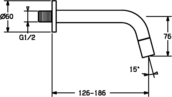 Hansa HA EHM WT-Batt. HANSANOVA 5096 Ausld. 186 mm Matt-, DN 15, Farbe schwarz Bild 4