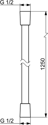 Hansa Brauseschlauch Silverjet, 1/, 2" x 1 / 2", 125 cm, verchromt, 1250 mm, Farbe chrom Bild 4