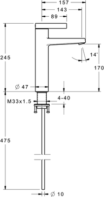 Hansa HA EHM WT-Batt. HANSALOFT 5756 CU-Rohr Ausld. 143 mm chr, DN 15, Farbe chrom Bild 6