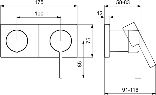 Hansa HA EHM FM-Set für Wafü / Br. HANSALOFT 5764 Ros. eckig 4.0 Plattform chr, Farbe chrom Bild 5