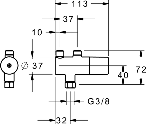 Hansa Minimat Sicherheits-Thermostat- Vormischer, ohne AnschlussGarnitur, Farbe chrom Bild 5