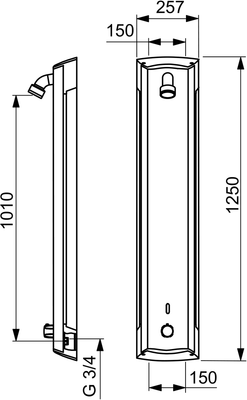 Hansa HA Duschpaneel HANSAELECTRA 6415 6 V Aluminium / chr, DN 15, Farbe chrom Bild 5
