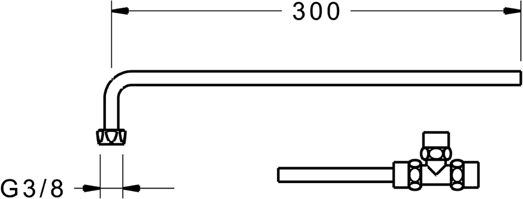 Hansa Minimat Rohr-Anschlussgarnitur zu HMINISTV, 3/8", Länge:, 300 mm, Farbe silberfarben Bild 4