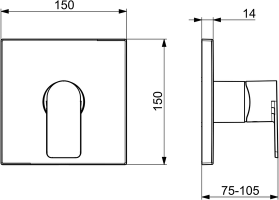 Hansa Funktionseinheit BLUEBOX Hansastela für Einhand-Unterputz-Brausebatterie, 150 x 150 mm, Farbe chrom Bild 4
