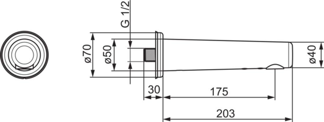 Hansa Waschtisch-Wandauslauf, Hansaelectra, Ausladung:175 mm, mit Hygienesp,6 V, 203 mm, Farbe silberfarben Bild 4