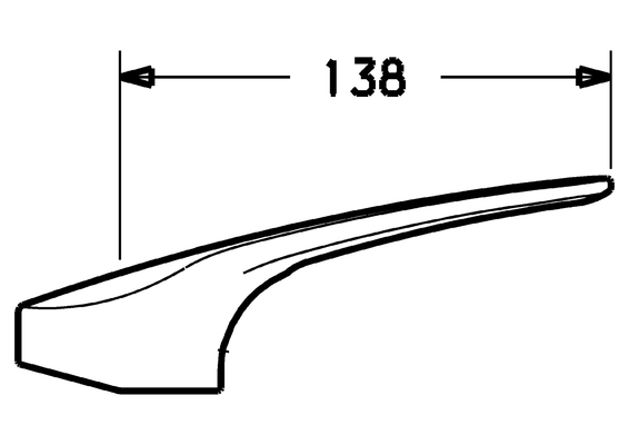 Hansa medica Hebel, lange Ausführung, 138 mm, W+K Kennzeichen, Farbe silberfarben Bild 5