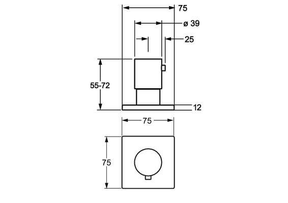 Hansa Farbset Hansadesigno NEU verchromt für Unterputz-Ventil 1/2" - 3/4", 75 x 75 x 72 mm, Farbe chrom Bild 6