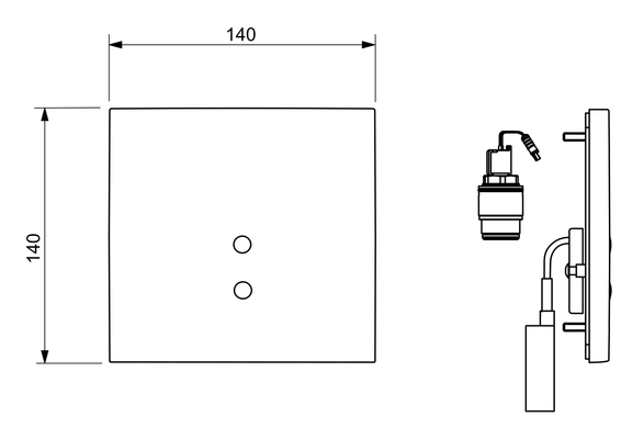 Hansa HA FM-Set für Urinal-Batt. HANSAELECTRA 0947 Ros. eckig 6 V, Bluetooth chr Bild 6