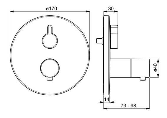 Hansa Fertigmontageset für Einhand-UP-Brause- Thrmostat-Batterie, Hansavarox, Farbe chrom Bild 5
