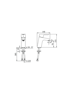 Hansa Primo XL Einhebel-Waschtischmischer ohne Ablaufgarnitur, Höhe: 151 mm, Ausladung 111 mm, 151 x 111 mm, Farbe chrom Bild 6