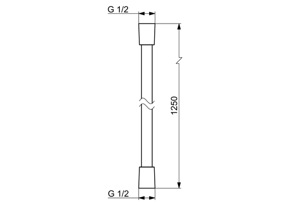 Hansa Brauseschlauch Silverjet, 1/, 2" x 1 / 2", 125 cm, verchromt, 1250 mm, Farbe chrom Bild 5