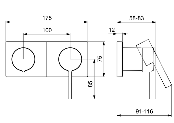 Hansa HA EHM FM-Set für Wafü / Br. HANSALOFT 5764 Ros. eckig 4.0 Plattform chr, Farbe chrom Bild 6