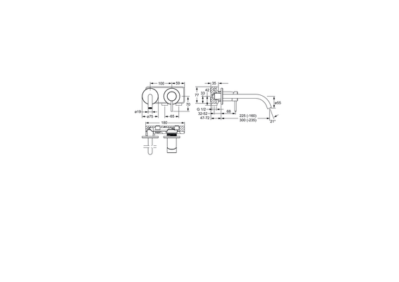 Hansa Einhebel UP-WT-Wandbatterie Hansapublic verchromt, Ausladung 225 mm, kürzbar auf 160 mm, Farbe chrom Bild 7
