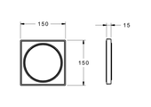 Hansa Bluebox Rosettenverlaengerung 15 mm, 150 x 150 mm Bild 3