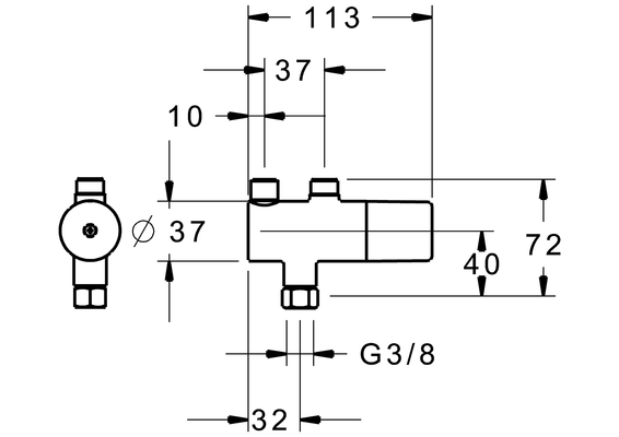 Hansa Minimat Sicherheits-Thermostat- Vormischer, ohne AnschlussGarnitur, Farbe chrom Bild 6
