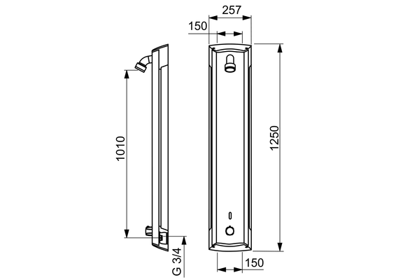 Hansa HA Duschpaneel HANSAELECTRA 6415 6 V Aluminium / chr, DN 15, Farbe chrom Bild 6