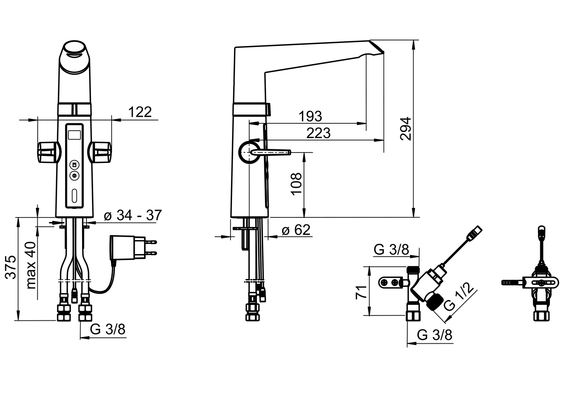 Hansa HA Küchenarm. mit Spülm.ventil HANSAFIT 6524 230/5 V Ausld. 193 mm chr, DN 15, Farbe chrom Bild 6