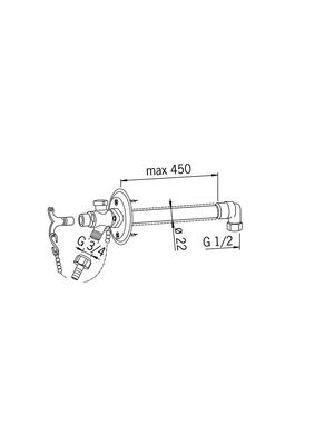 Hansa HA Gartenventil 6950 mit Sicherungseinr. chr, DN 15 Bild 6