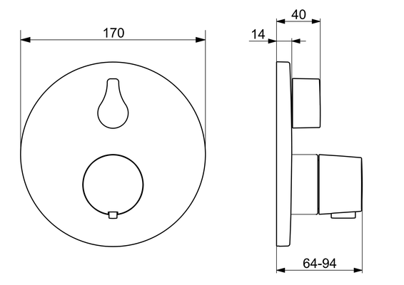 Hansa Funktionseinheit BLUEBOX Hansaliving für UP-Wannenthermostat, 170 mm, Farbe chrom Bild 5