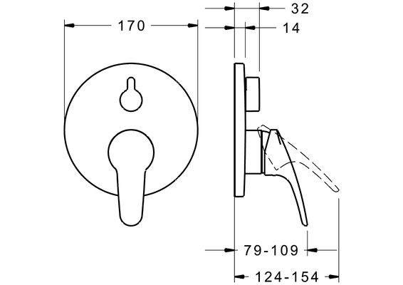 Hansa Funktionseinheit BLUEBOX Hansamix für Einhand-Unterputz-Badebatterie, mit IS, 170 mm, Farbe chrom Bild 7