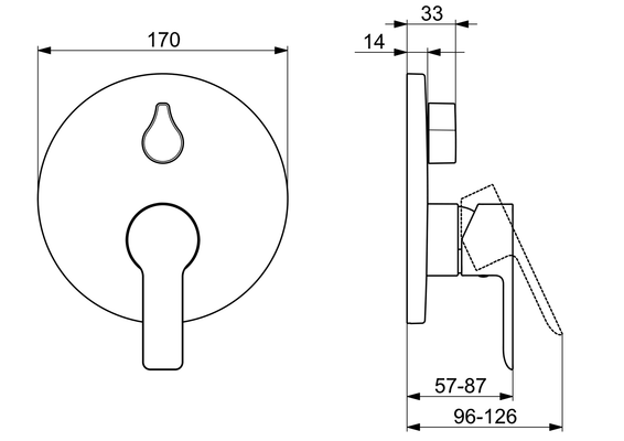 Hansa Funktionseinheit BLUEBOX Hansaligna für Einhand-Unterputz-Badebatterie, mit IS, 170 mm, Farbe chrom Bild 5