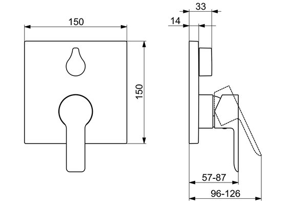 Hansa Funktionseinheit BLUEBOX Hansaligna für Einhand-Unterputz-Badebatterie, mit IS, 150 x 150 mm, Farbe chrom Bild 5
