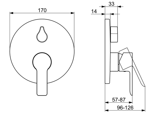 Hansa Funktionseinheit BLUEBOX Hansaligna für Einhand-Unterputz-Badebatterie, 170 mm, Farbe chrom Bild 5