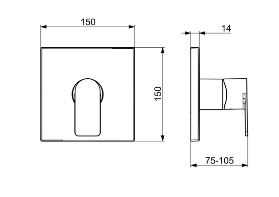 Hansa Funktionseinheit BLUEBOX Hansastela für Einhand-Unterputz-Brausebatterie, 150 x 150 mm, Farbe chrom Bild 5