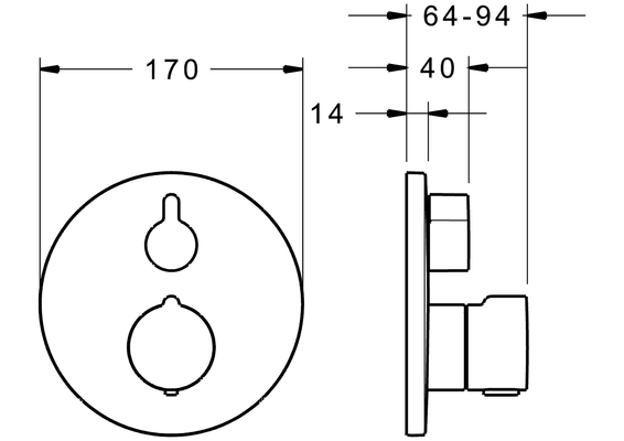 Hansa Fertigset BLUEBOX Hansahome, für UP-Wannenthermostat, mit IS, 170 mm, Farbe chrom Bild 5