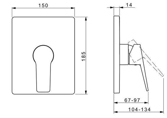 Hansa Funktionseinheit BLUEBOX Hansatwist für Einhand-Unterputz-Brausebatterie, 185 x 150 mm, Farbe chrom Bild 5