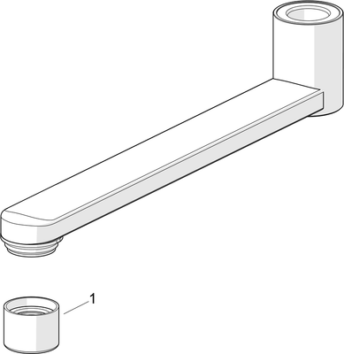 Hansa Clinica Zubehör Auslauf schwenkbar Ausladung, 100 mm, Farbe chrom Bild 3