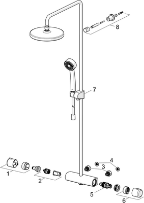 Hansa HA Regenbrause-Duscharmatur HANSAMICRA ECO 4435 3-strahlig chr 7 L / min, DN 15, Farbe chrom Bild 3